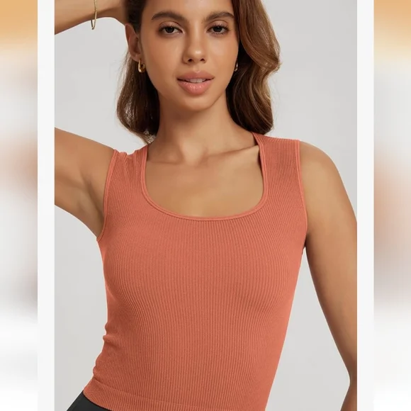 Women's Ribbed Tank Top - Tan - Picture 1 of 4